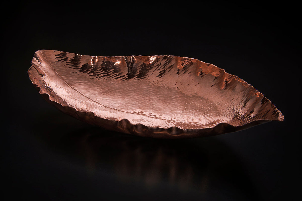 Copper Magnolia Leaf Bowl 10 inch