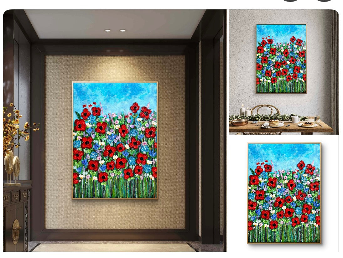 Poppies in Blue Sky