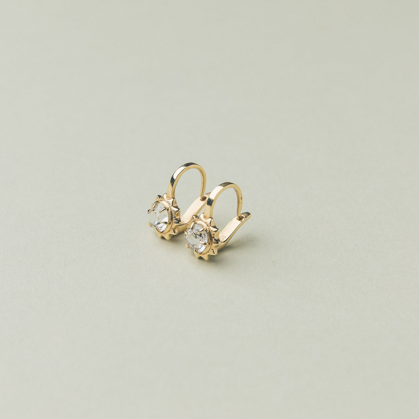 Sun drop earrings 14k solid gold