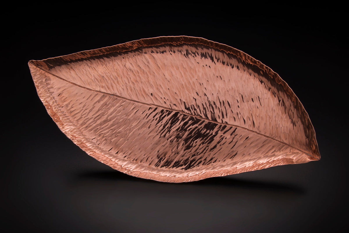 Copper Magnolia Leaf Tray 12 Inch